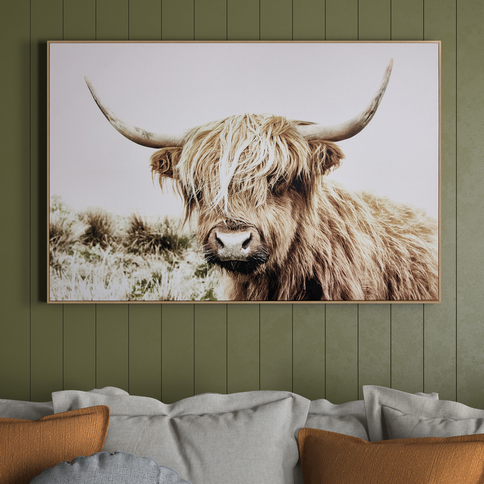 large cow canvas wall art